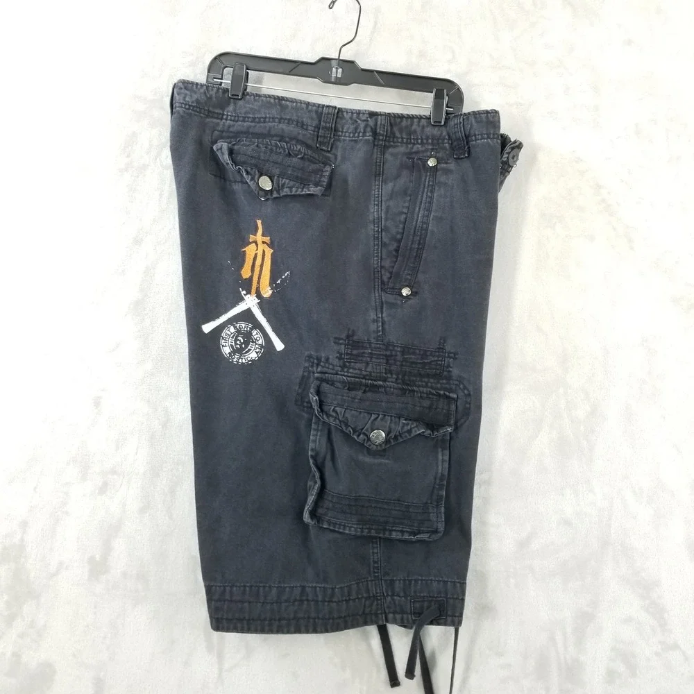 Vintage Nostic Cargo Shorts Men 40/41 Black Baggy‎ Cotton Hip Hop Street Skater